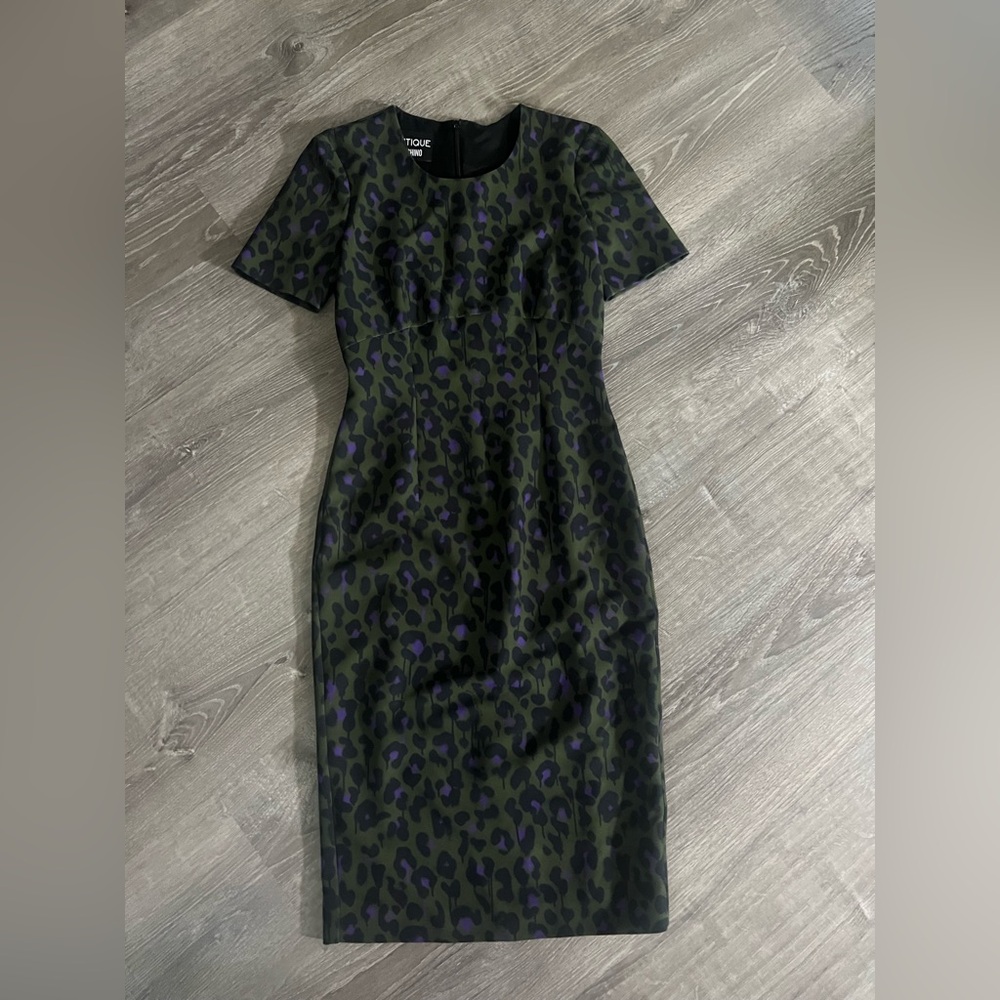 Moschino green and purple  Sheath Midi Dress